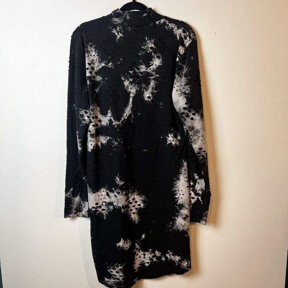 Fashion Nova Cause For Concern Tie Dye Mini Dress Black Gray Sz 2X - Picture 9 of 15